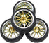 4Pcs 2.59in Rubber Tires & 12mm Hex Plastic Wheel Rims Set 14-Spoke w/Foam Compatible with Traxxas Kyosho HPI Tamiya Associated 1/10 RC On-Road To...