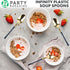 Party Bargains Disposable Plastic Navy Gold Soup Spoons, Infinity Modern Design Utensils, 40 Pack...