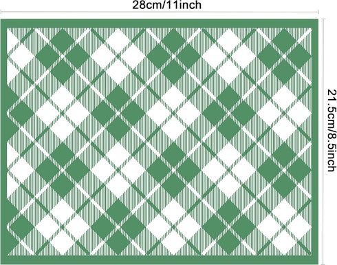 Alinacutle Plaid Block Silkscreen Stencil,Reusable Self-Adhesive Silk Screen Printing, for Printing on Wood/Fabric/Paper, Home Decoration, Christm...