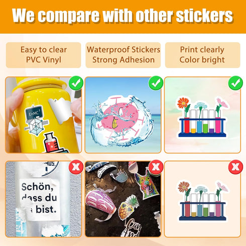 100 PCS Funny Science Laboratory Stickers, Laboratory Stickers for Kids Teens Adults, Physics Biology Chemistry Experiment Stickers, Waterproof Vi...