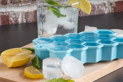 Outset Silicone Hexagon Ice Cube Tray, Large Cubes...