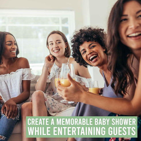 Hadley Designs Hilarious Baby Shower Games for Girls – 25 Double-Sided Cards for 25 Guests, 2 Games, Baby Trivia Baby Shower Game, Find The Guest,...