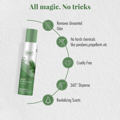 Citrus Magic Holiday Odor Eliminating Air Freshener Spray, Winter Wonder Green, 3-Ounce, Pack of 3...