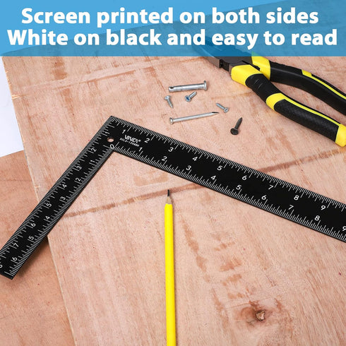 VINCA Carpenter Framing L Shape Square, SCLS-1208BK 8 inch x 12 inch, Steel Black Finished...
