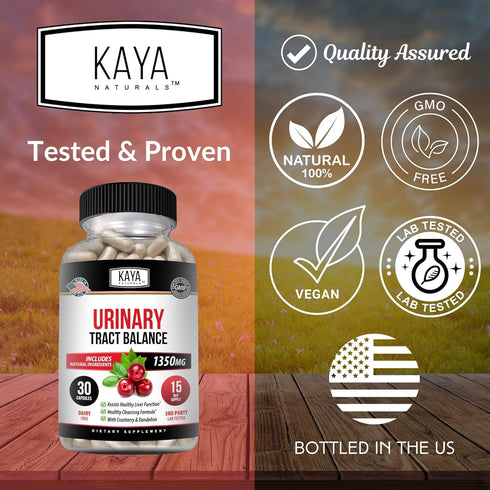 Kaya Naturals - D-Mannose - Urinary Tract UT Cleanse & Bladder Health - Made with Cranberry, Hibiscus & Dandelion Root - D Mannose Capsules Cranbe...