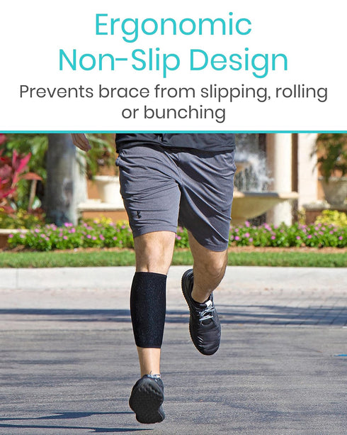 Vive Calf Brace - Adjustable Shin Splint Support - Lower Leg Compression Wrap Increases Circulation, Reduces Muscle Swelling - Calf Sleeve for Men...