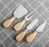 Charcuterie Accessories, 4 PCS Cheese Knives Set with Wood Handle, Stainless Steel Cheese Slicer/Cheese Cutter (Cheese Knife, Shaver, Fork and Spr...