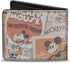 Buckle-Down Men's Disney Wallet, Bifold, Classic Mickey Sitting Pose Close Up Stacked Comics, Vegan Leather, Multicolor, Standard Size...