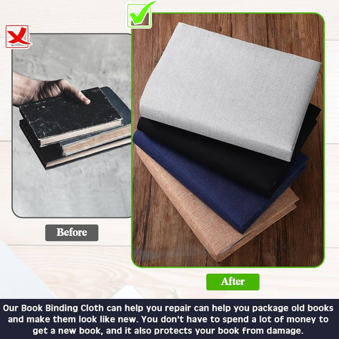 4 Pcs 40 x 16 Inches Book Cloth Bookcover Fabric Surface with Paper Backed Book Binding Cloth Fabric Book Cover for Scrapbooking Album DIY Craft S...