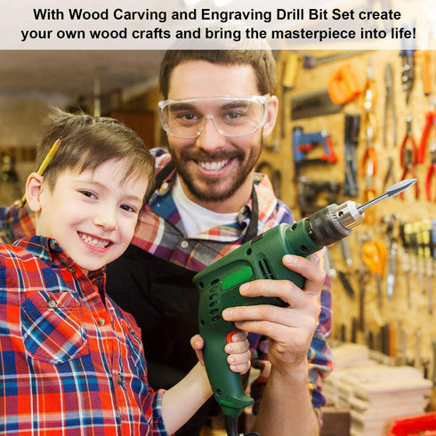 10 Pieces Wood Carving Drill bits Wood Carving Engraving Tools Rotary Carving bits DIY Woodworking Drill Accessories...