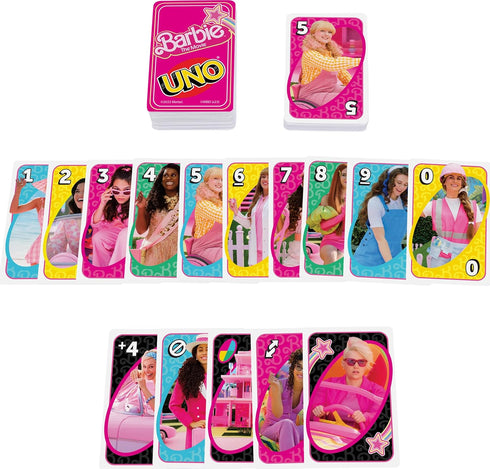 Mattel Games UNO Barbie The Movie Card Game for Kids & Adults Featuring Characters from The Movie & Special Rule, 2 to 10 Players...