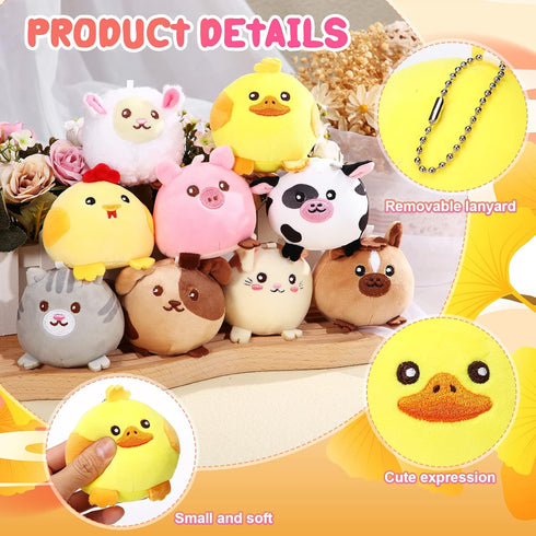Skylety 9 Pcs Mini Plush Stuffed Animals Bulk 3.15 Inch Cute Soft Decompress Animals Plush Toys for Kids Baby Shower Birthday Charity Donation Gif...