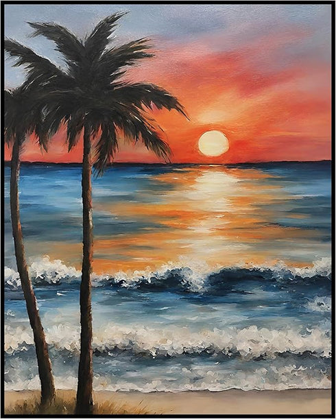 Posterizer 1 pcs- sunrise and sunset-landscape nature scene 6-Landscape & Nature Art-Floral Botanical Art- Decor for Home & Office- unframed wall ...