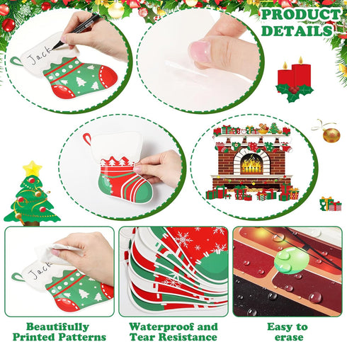 70 Pieces Christmas Bulletin Board Decorations Warm Holiday Wishes Fireplace Cutouts Xmas Hearth Classroom Decor for Office School Wall Bulletin B...