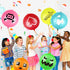 30 Pcs Pixelated Punch Balloons Colorful Latex Punch Ball Miner Video Game Party Favors Bounce Balloons with Rubber Band Handle for Birthday Party...