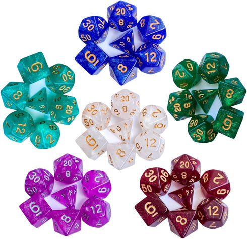 42Pieces DND Dice Set| Galaxy Single Color Polyhedral Dice Set for Board Game...