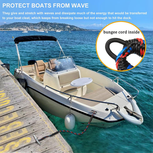 Botepon Boat Bungee Dock Lines, Boating Gifts for Men, Boat Accessories, Pontoon Accessories, Mooring Lines for Bass Boat, 4 Feet...