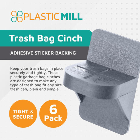 PlasticMill Trash Bag Cinch - Trash Bag Holder for Trash Can - Trash Can Liner Holder to Keep Trash Bag From Slipping - Fits Most Standard Trash C...
