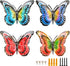 JETEXIM Metal Butterfly Wall Decor - 6.5'' 3d Butterfly Wall Accents, Fence Floral Wall Art For Home Yard Garden Patio Outdoor, Painted Double-lay...
