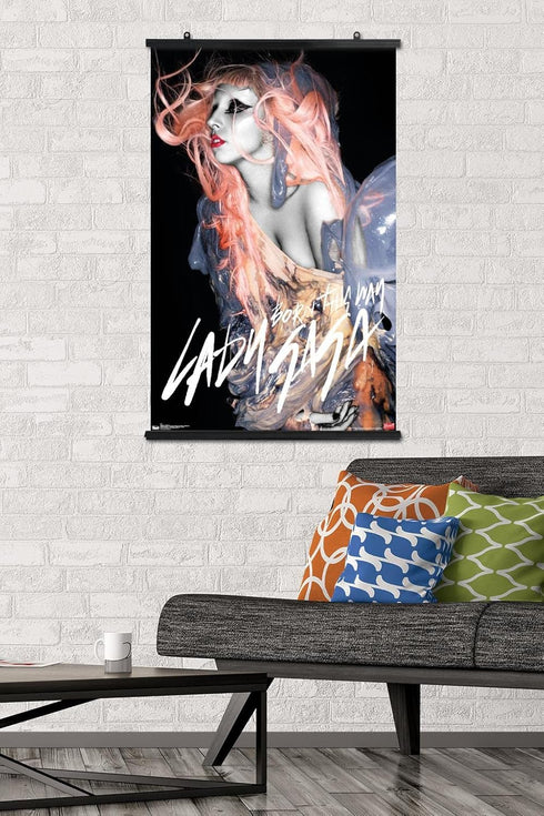 Trends International Lady Gaga - Orange Hair Wall Poster, 22.375" x 34", Premium Poster & Clip Bundle...