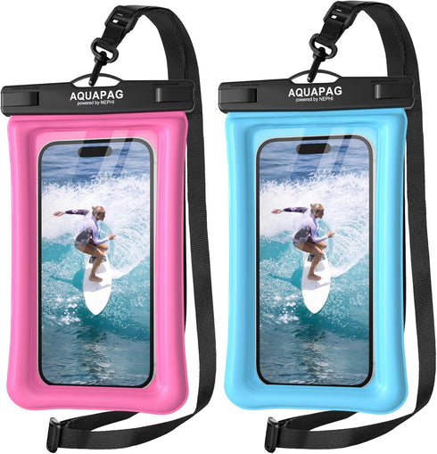 NEPHI IP68 Waterproof Phone Pouch 2 Pack-Up to 7.0"?Adjustable Neck Lanyard Floating Waterproof Phone Case for iPhone,Phone Dry Bags for Vacation ...