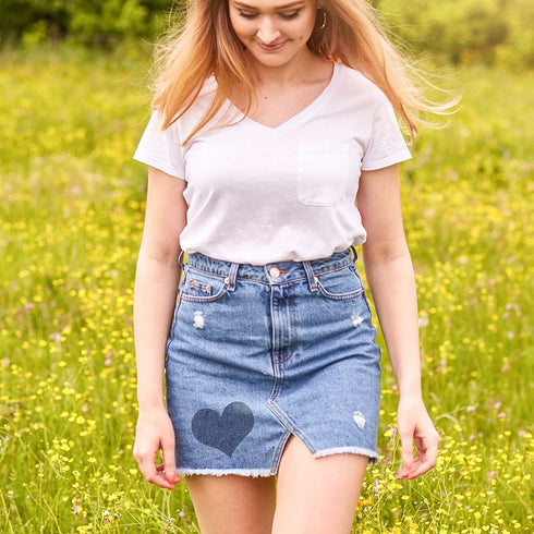 Iron on Patches Iron on Denim Patches Repair Kit for Clothes, Jeans, Jackets, Large Size, 4.9 Inch, Denim Cloth(30 Pieces)...