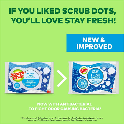 Scotch-Brite Scrub Dots Non-Scratch Scrub Sponges, Sponges for Cleaning Kitchen, Bathroom, and Household, Non-Scratch Sponges Safe for Non-Stick C...