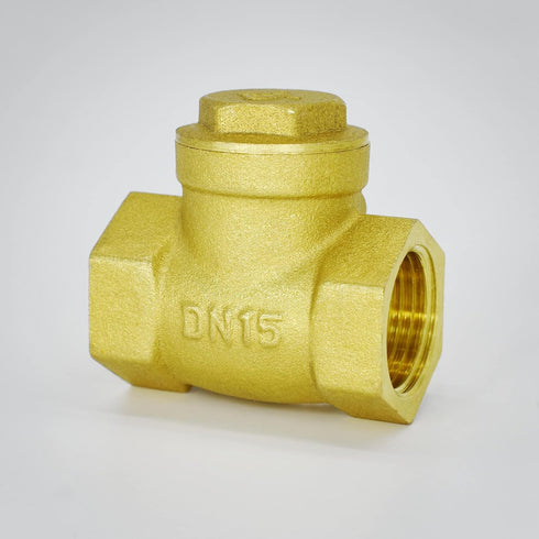 1/2 One Way Check Valve, 1/2" Female Thread Horizontal Swing Brass Check Valve to Prevent Water Backflow, Fuel Oil Water Gas Air Check Valve for S...