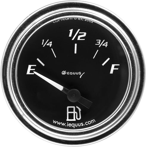 Equus 7361 2" Fuel Level Gauge, Chrome with Black Dial...