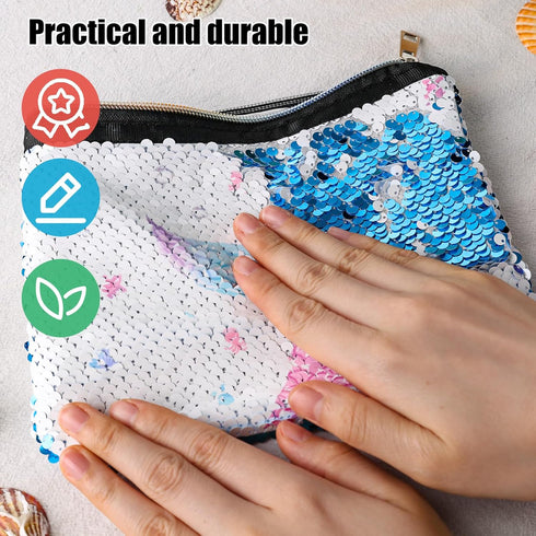 Koogel Mermaid Coin Purse, Glitter Sequin Makeup Bag Travel Makeup Organizer Zipper Bag for Women Girl Travel Birthday Gift...