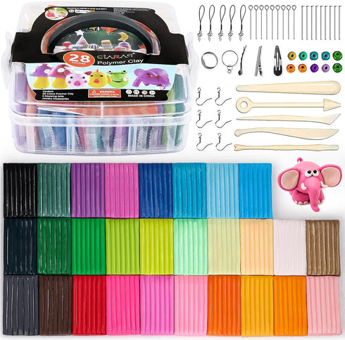 CiaraQ Polymer Clay Starter kit, Oven Bake Modeling Clay with Sculpting Tools, 28 Colors,1.7 lb...