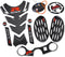 Real Carbon Look Gas Cap, Tank Pad, Triple Tree Front End Upper Top Clamp Decal Stickers,Tank Protector with Keychain for GSXR 600 GSXR 750 GSXR 1...