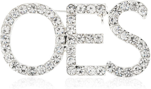 Order of The Eastern Star OES Sparkling Crystal Brooch...