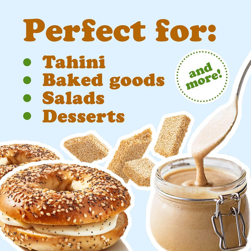 Food to Live Organic Hulled Sesame Seeds, 8 Ounces – Whole Raw White Sesame Seeds, Non-GMO, Kosher, Vegan, Unroasted, Bulk. High in Iron, and Calc...