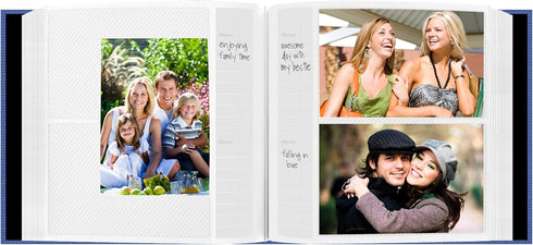 Fabric Frame Cover Photo Album 200 Pockets Hold 4x6 Photos, Sky Blue...
