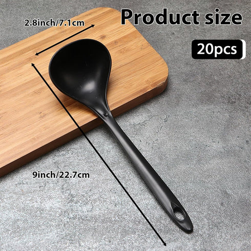 20 Pcs Large Plastic Serving Spoons Disposable Soup Spoons Heavy Duty Spoons for Catering Party Cooking Weddings Buffet Restaurant Office,9 x 2.8 ...