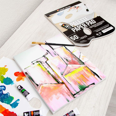 Zenacolor - Paper Palette Pad - 50 Removable and Disposable Sheets for Painters - 80gsm, 24lb - Paint Mixing Palette for All Paints (Oil, Acrylic,...