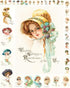 Decoupage Paper Pack (35 Sheets 6"x8") Beautiful Victorial Lady Valentine Greetings FLONZ Vintage Styled St Valentive Cards Pictures for Decoupage...