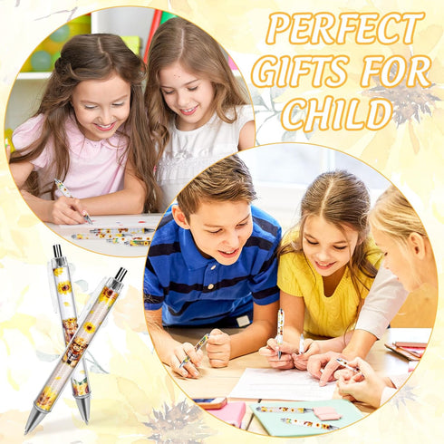 24Pcs Highland Cow Print Ballpoint Pens Retractable Rustic Cow Sunflower Picture Pens Plastic Black Ink Pens for School Home Office Wedding Baby S...