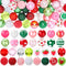 100 Pcs 20 mm Strawberry Beads Acrylic Bubblegum Beads for Jewelry Making DIY Set Including Iron Beads Alloy Clasp End Chains Wire...