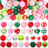 100 Pcs 20 mm Strawberry Beads Acrylic Bubblegum Beads for Jewelry Making DIY Set Including Iron Beads Alloy Clasp End Chains Wire...