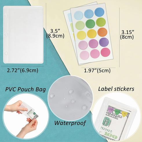 Harphia Mini Budget Binder with Zipper Envelopes & Expense Budget Sheets,Transparent Money Binder with Cash Envelopes for Budgeting and Saving Mon...