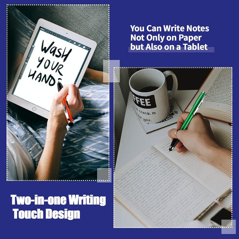 10 Pieces Stylus Pens with Light 2-in-1 Multi-Function Touch Screen Pens LED Light Pens Ballpoint Pens for Smartphones Tablets PC Pads Stylus Ligh...