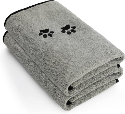 2Pieces Microfiber Pet Bath Towel Dog Towel.Dog Towel Soft Absorbent Drying for Small Medium Large Dogs and Cats with Great for Bathing and Groomi...