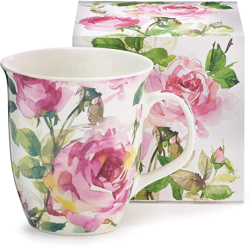 Burton & Burton 9726810 Porcelain Mug Pink Roses,16oz...