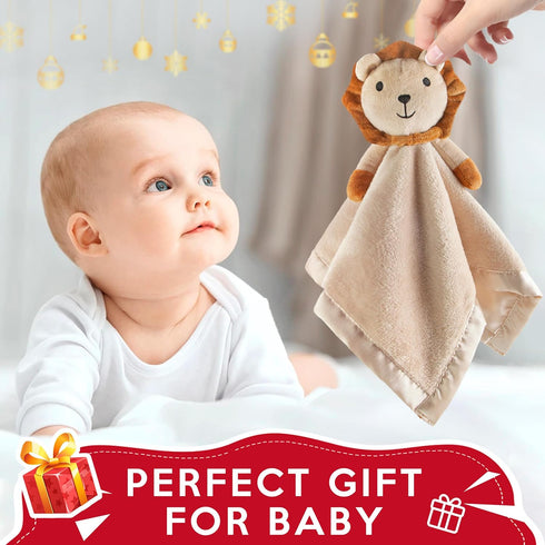 Pro Goleem Loveys for Babies - Soft Security Blanket Baby Snuggle Toy Newborn Stuffed Animals Baby Gifts for Boys and Girls, Lion 16 Inch...