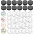 96pcs Craft Magnets Glass Magnet with Adhesive Backing and Transparent Clear Glass Cabochons for Craft DIY Fridge Refrigerator Magnets(Round, 1 In...