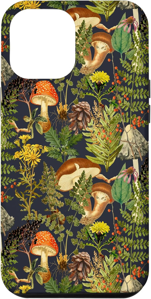 iPhone 12 Pro Max Mushroom woodland scene elderberries fungi nature shrooms Case...