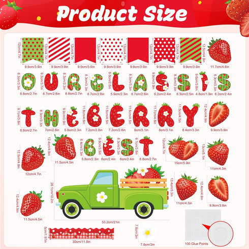 Strawberry Bulletin Board Decorations Set Red Plaid Strawberry Flower Daisy Bulletin Boards Decoration Summer Classroom Strawberry Paper Cutouts f...