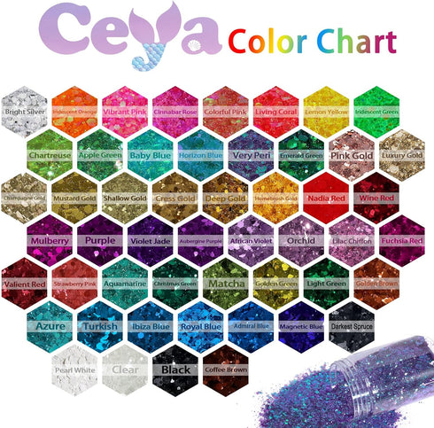 Ceya Chunky Glitter, 4.9oz/ 140g Bright Silver Craft Glitter Powder Mixed Fine Flakes Iridescent Nail Sequins for Nail Art, Hair, Epoxy Resin, Tum...